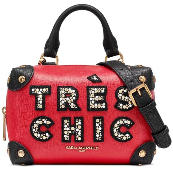 KARL LAGERFELD PARIS Small Gifting Embellished Crossbody TRES CHIC - Picture 1 of 5